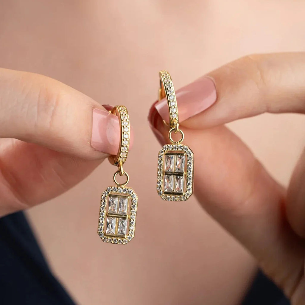 Dörrhängen i baguett med velour | 925 silver