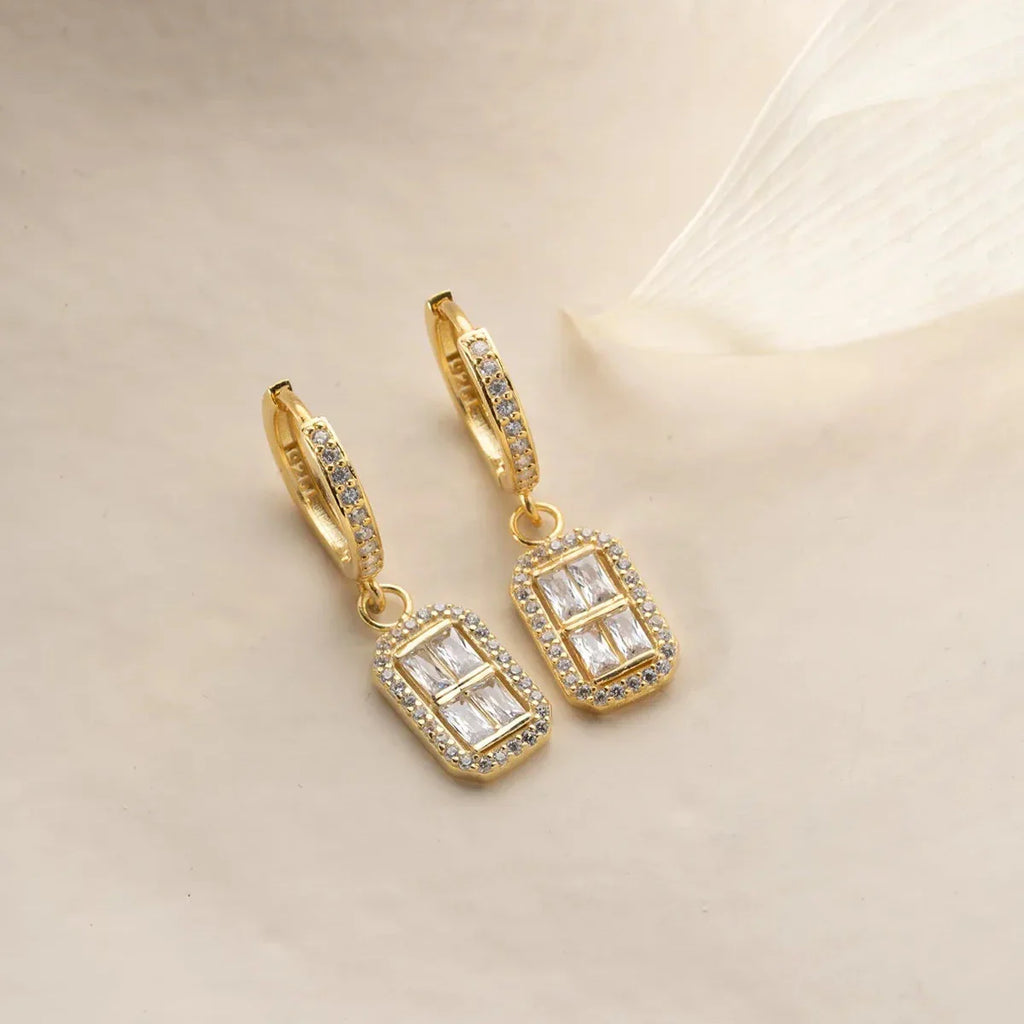 Dörrhängen i baguett med velour | 925 silver