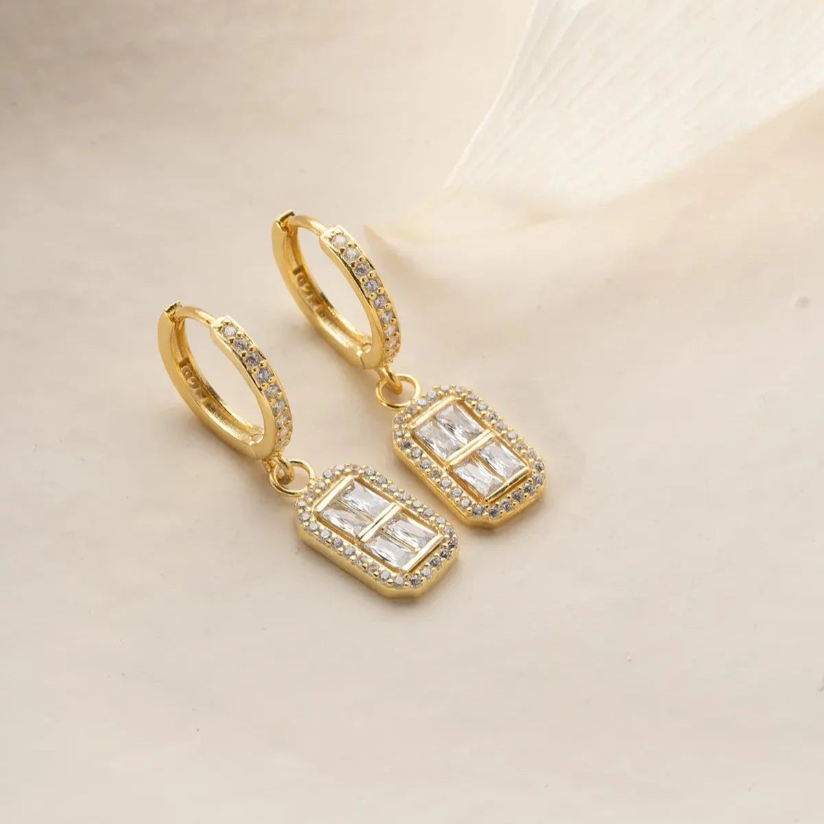 Dörrhängen i baguett med velour | 925 silver