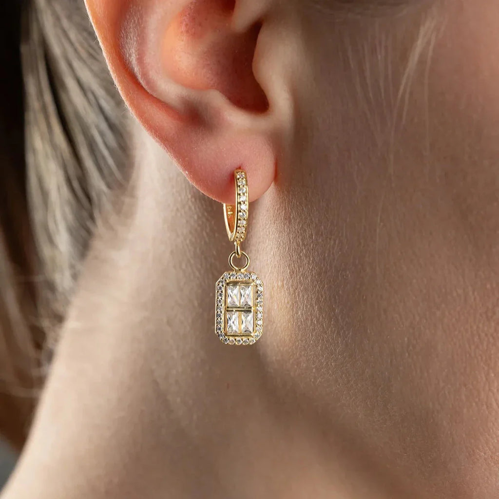 Dörrhängen i baguett med velour | 925 silver