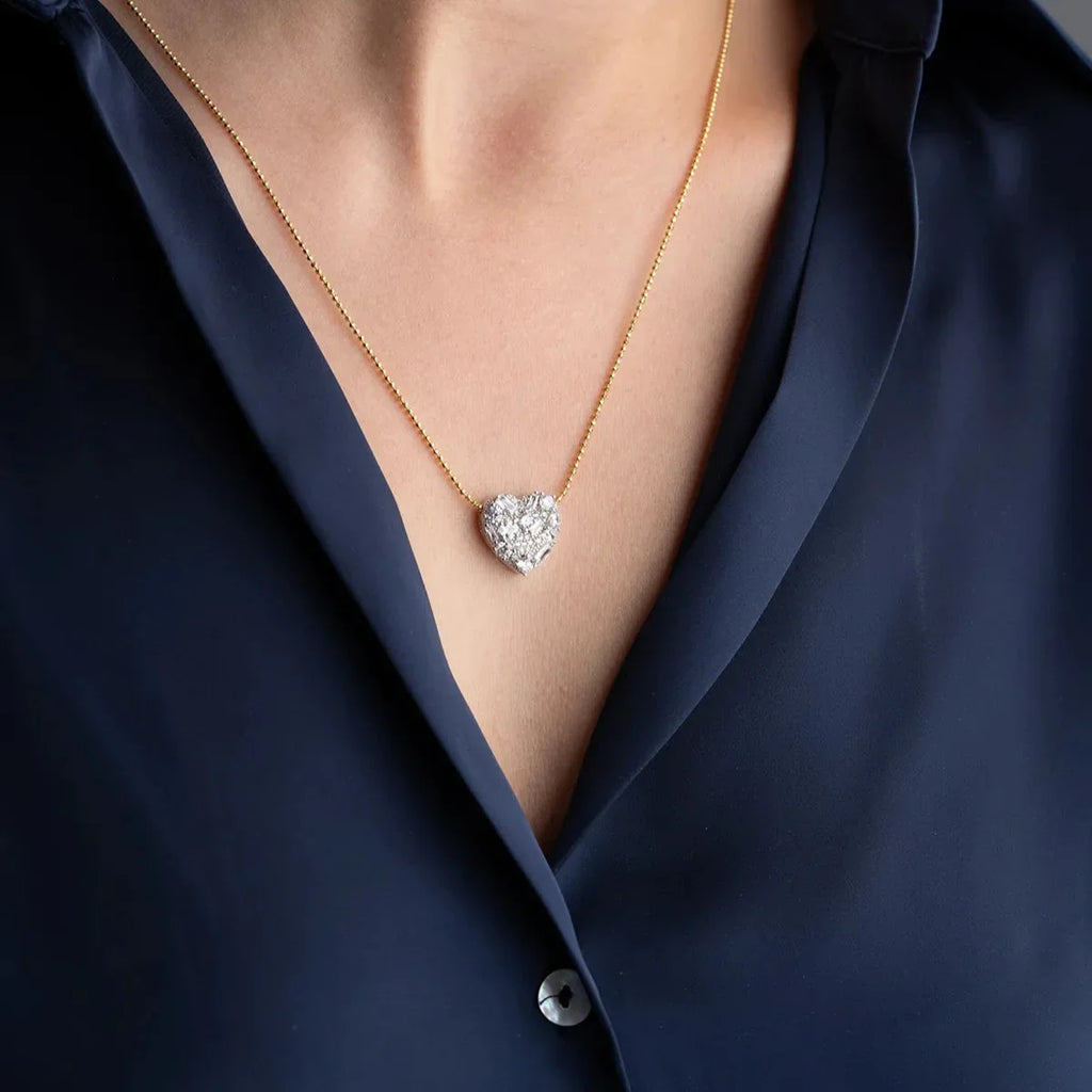 BAGUETTE STEN HJÄRTA KRAGE | 925 SILVER