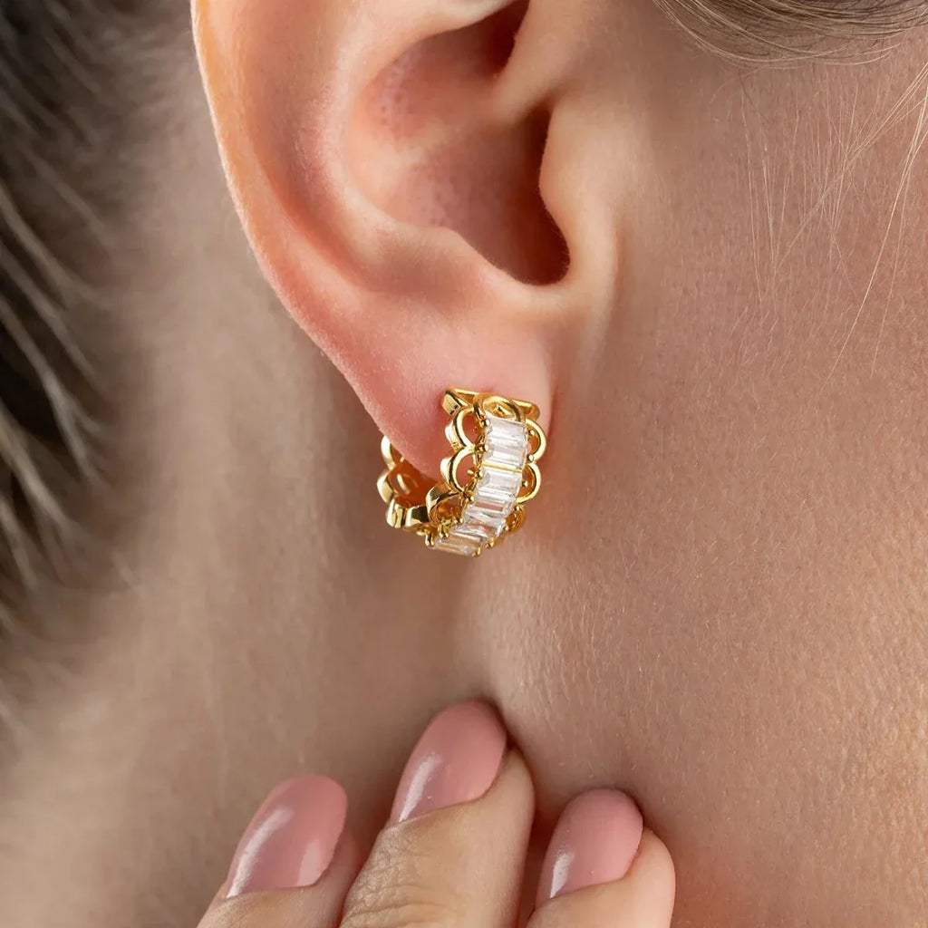 ELARIA VITA BAGUETTE ÖRONHÄNGAR | 925 SILVER