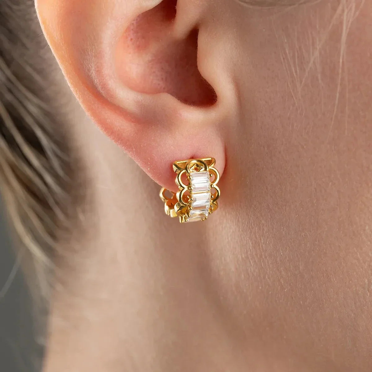 ELARIA VITA BAGUETTE ÖRONHÄNGAR | 925 SILVER