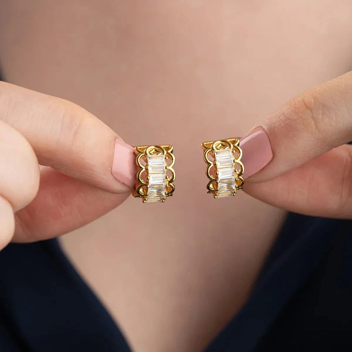 ELARIA VITA BAGUETTE ÖRONHÄNGAR | 925 SILVER