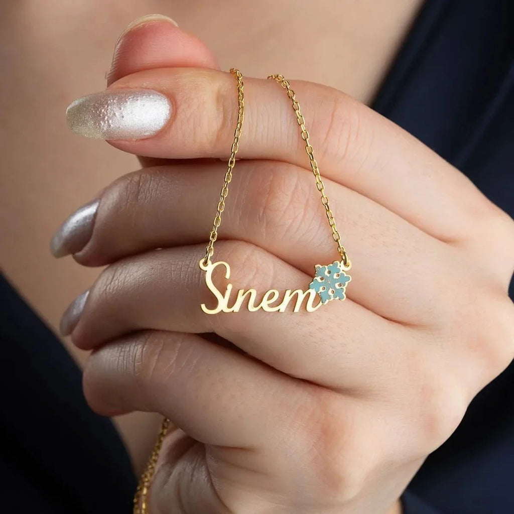 NAMN KRAGE MED SNÖFLINGA | 925 SILVER