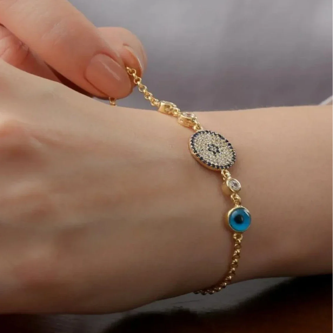 TVÅ NAZAR ARMBAND | 925 SILVER