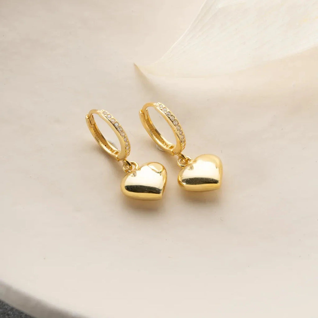 BOMBADE HJÄRTAÖRHÄNGEN | 925 SILVER