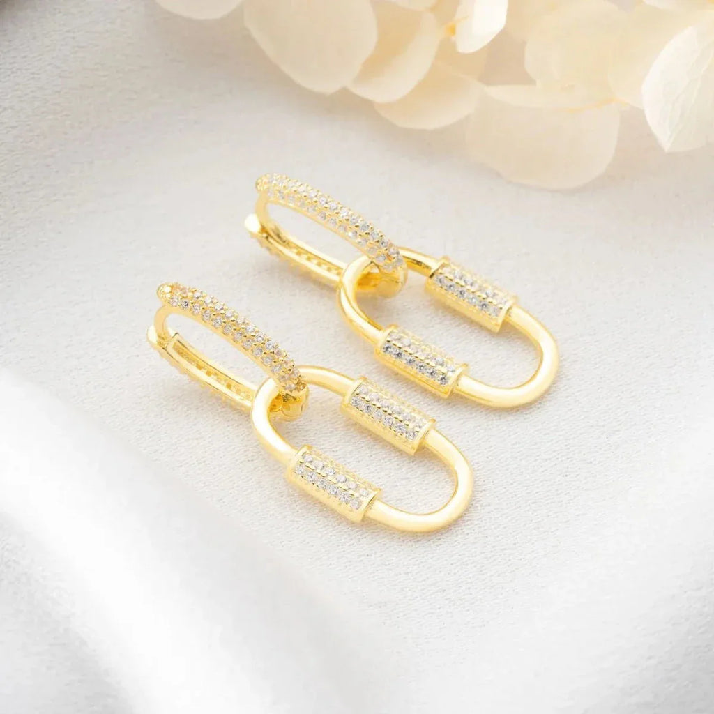 Ovala örhängen i zirkonium | 925 silver