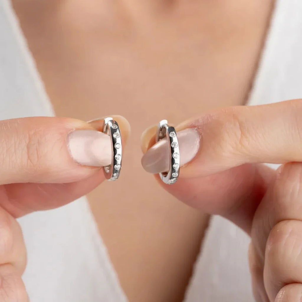 MINI Hoop örhängen ZIRKONIA ÖRHANGEN | 925 SILVER