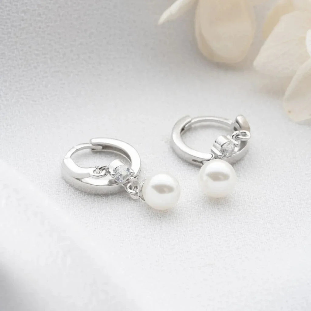 PÄRL & ZIRCONIA ÖRHÄNGEN | 925 SILVER