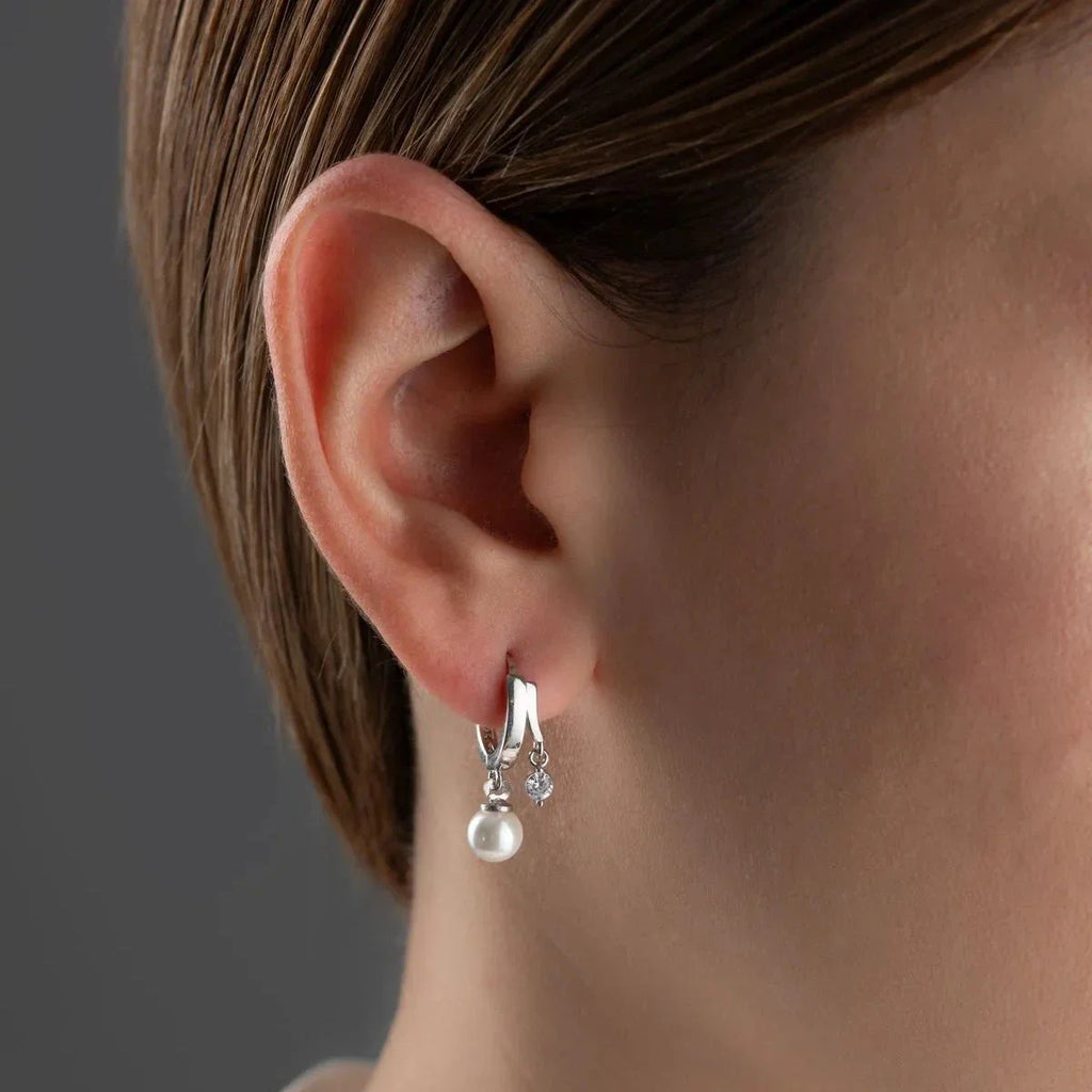 PÄRL & ZIRCONIA ÖRHÄNGEN | 925 SILVER