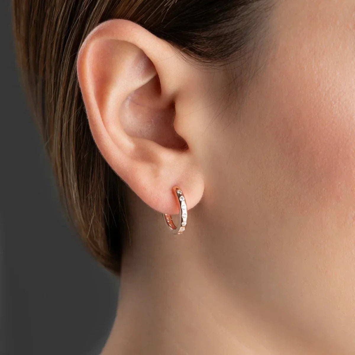 MINI Hoop örhängen ZIRKONIA ÖRHANGEN | 925 SILVER