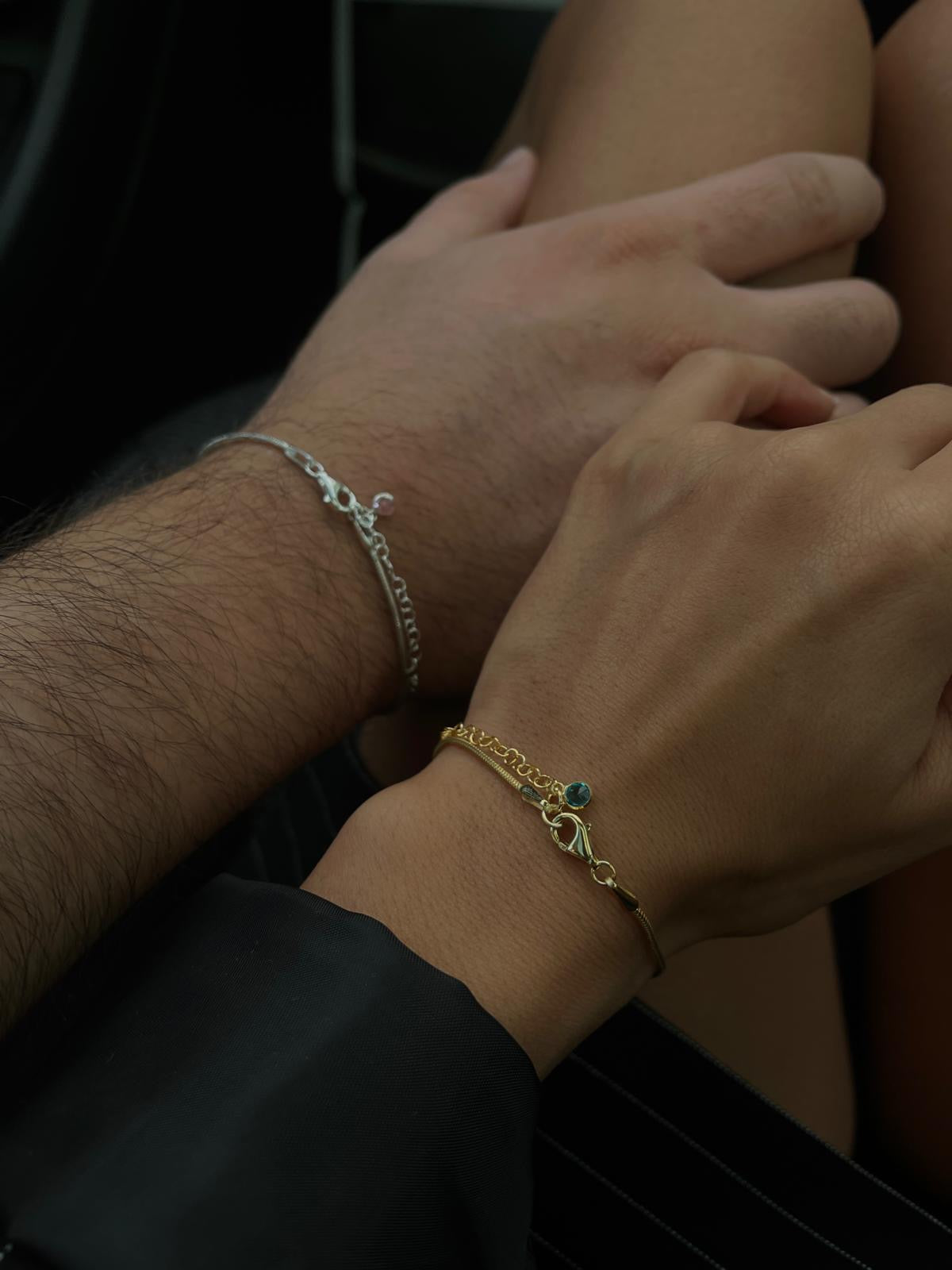 PARTNER ARMBAND MED FÖDELSESTONER | 925 SILVER