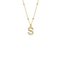 Zirkonia Vintage Letter Necklace (7068232843309)