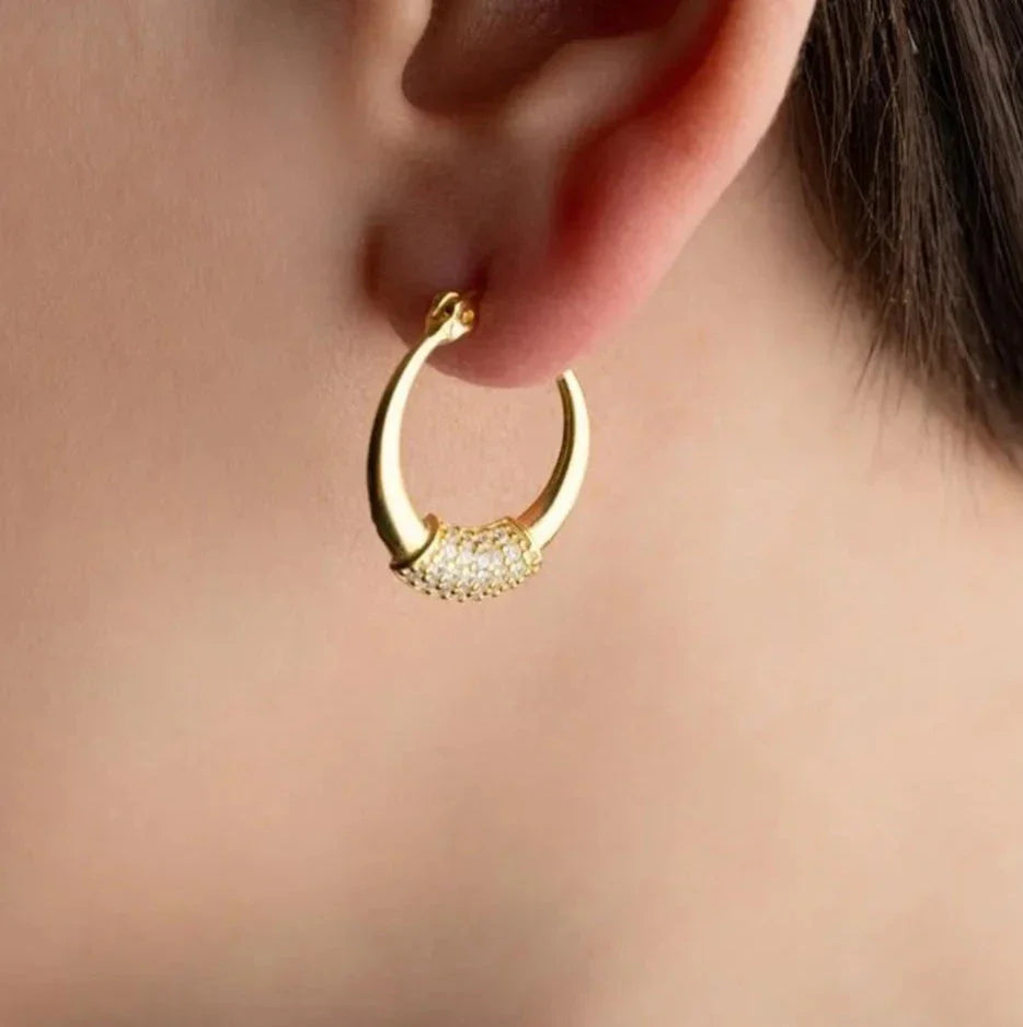 HOOP ÖRHÄNGEN & ZIRCONIA | 925 SILVER