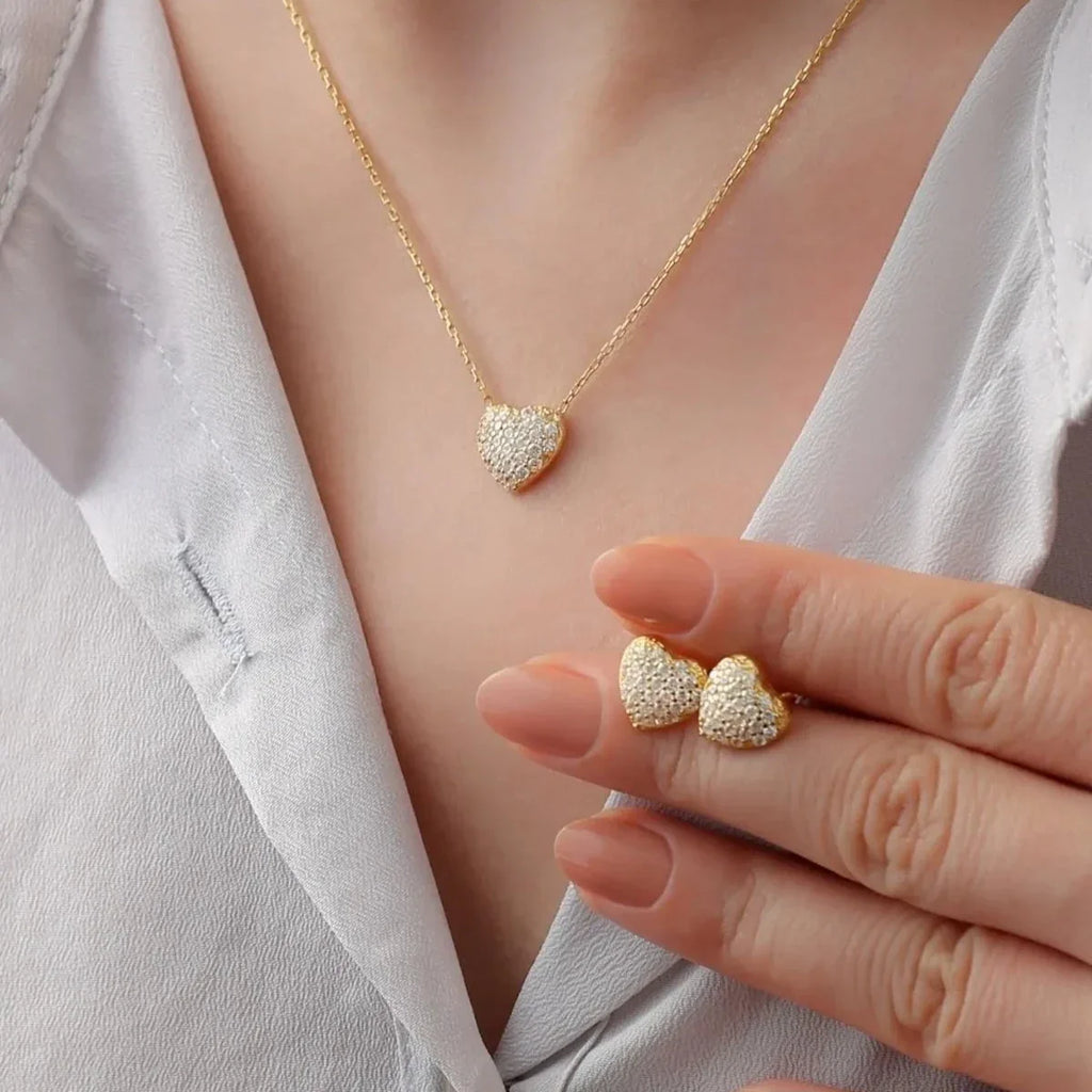 ZIRCONIA HJÄRTA SET | 925 SILVER