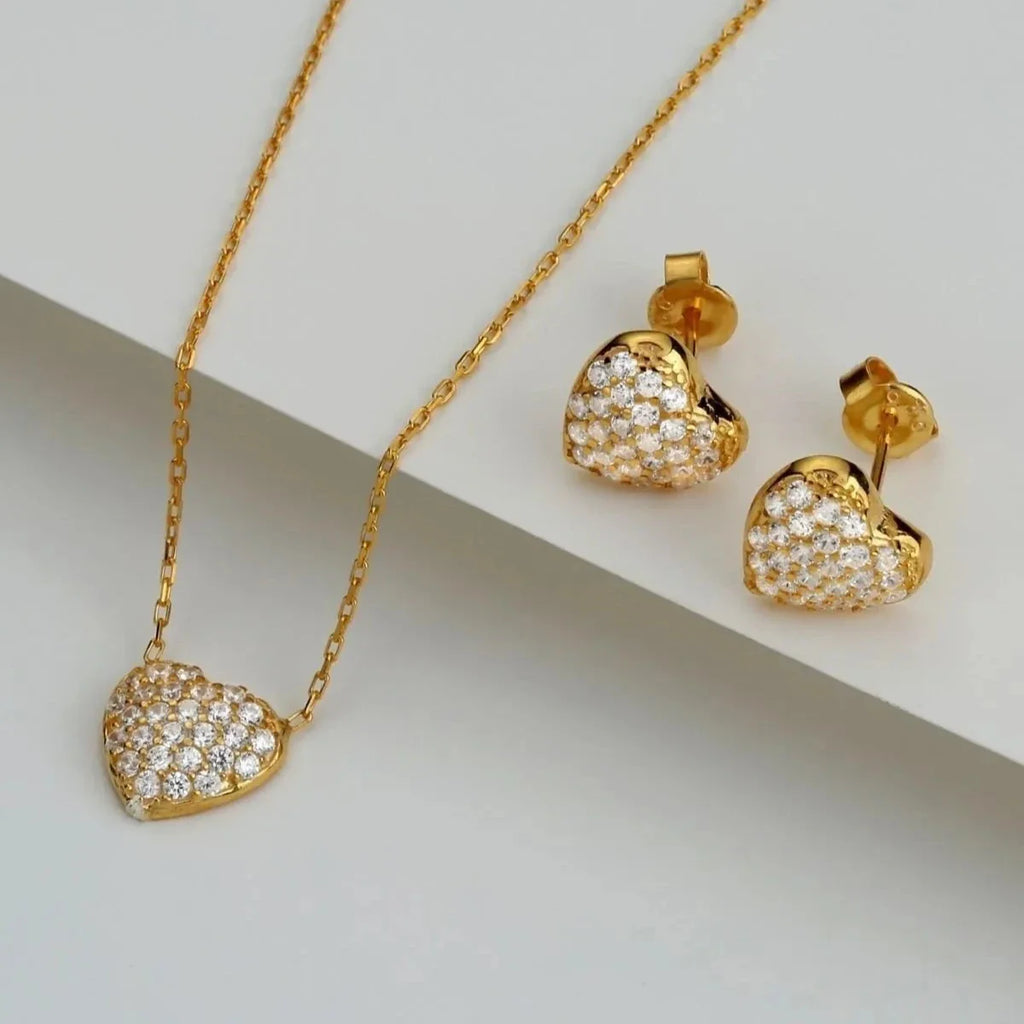 ZIRCONIA HJÄRTA SET | 925 SILVER