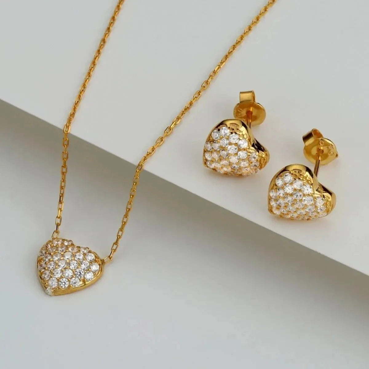 ZIRCONIA HJÄRTA SET | 925 SILVER