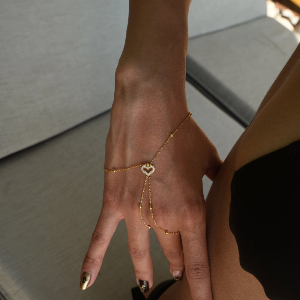 MINI HJÄRTA HANDKEDJA | 925 SILVER