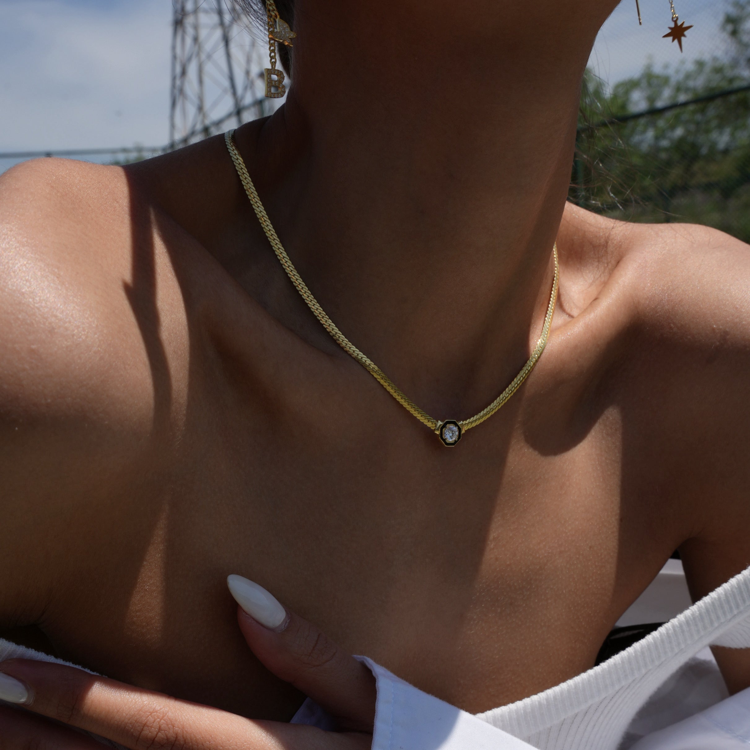 SNAKE BIG ZIRCONIA KEDJA | 925 SILVER