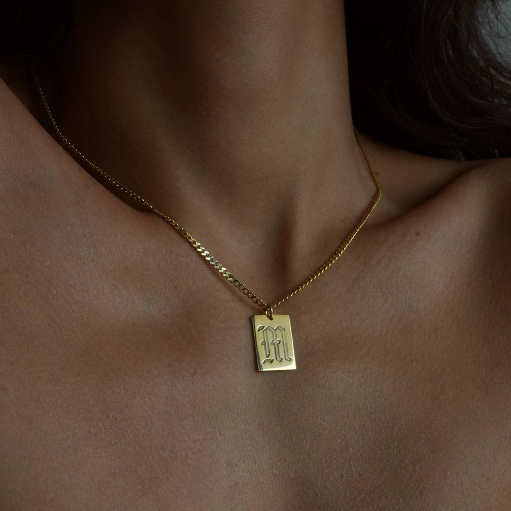 Old Englisch Initialen Halskette (8925960798551)