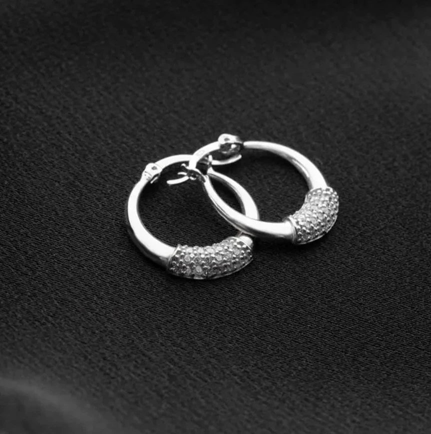 HOOP ÖRHÄNGEN & ZIRCONIA | 925 SILVER