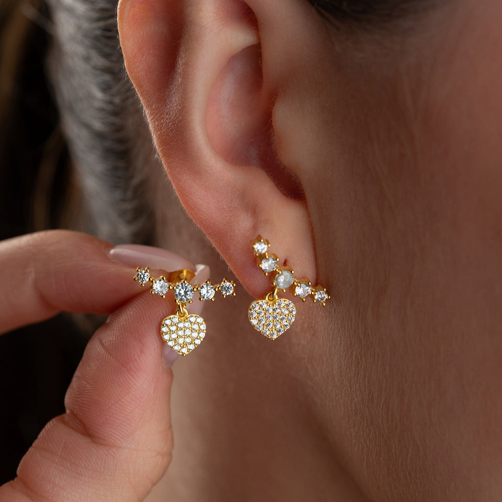 ESTEE MED HJÄRTAÖRHÄNGE | 925 SILVER