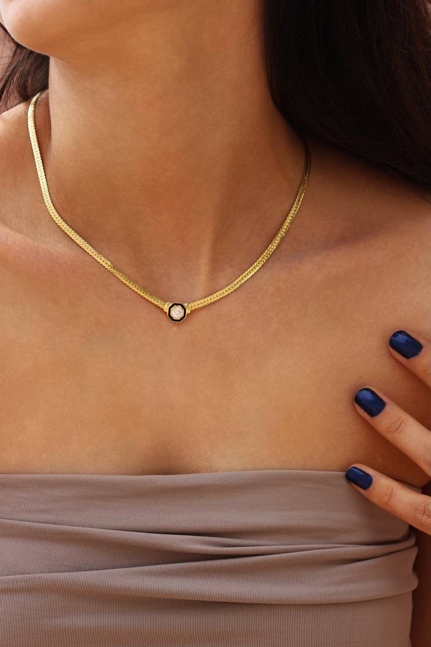 SNAKE BIG ZIRCONIA KEDJA | 925 SILVER