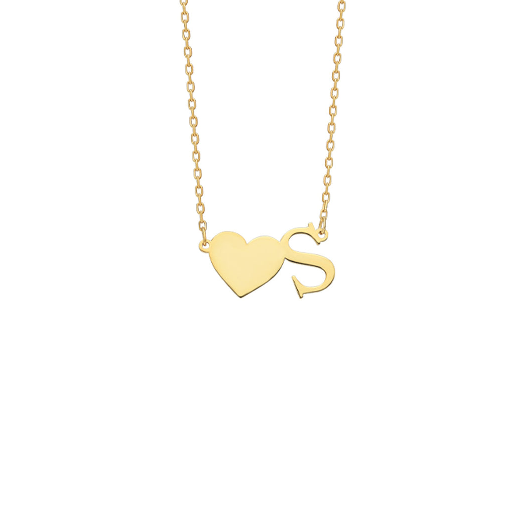 Herz Kette mit Buchstabe (7143391756333)