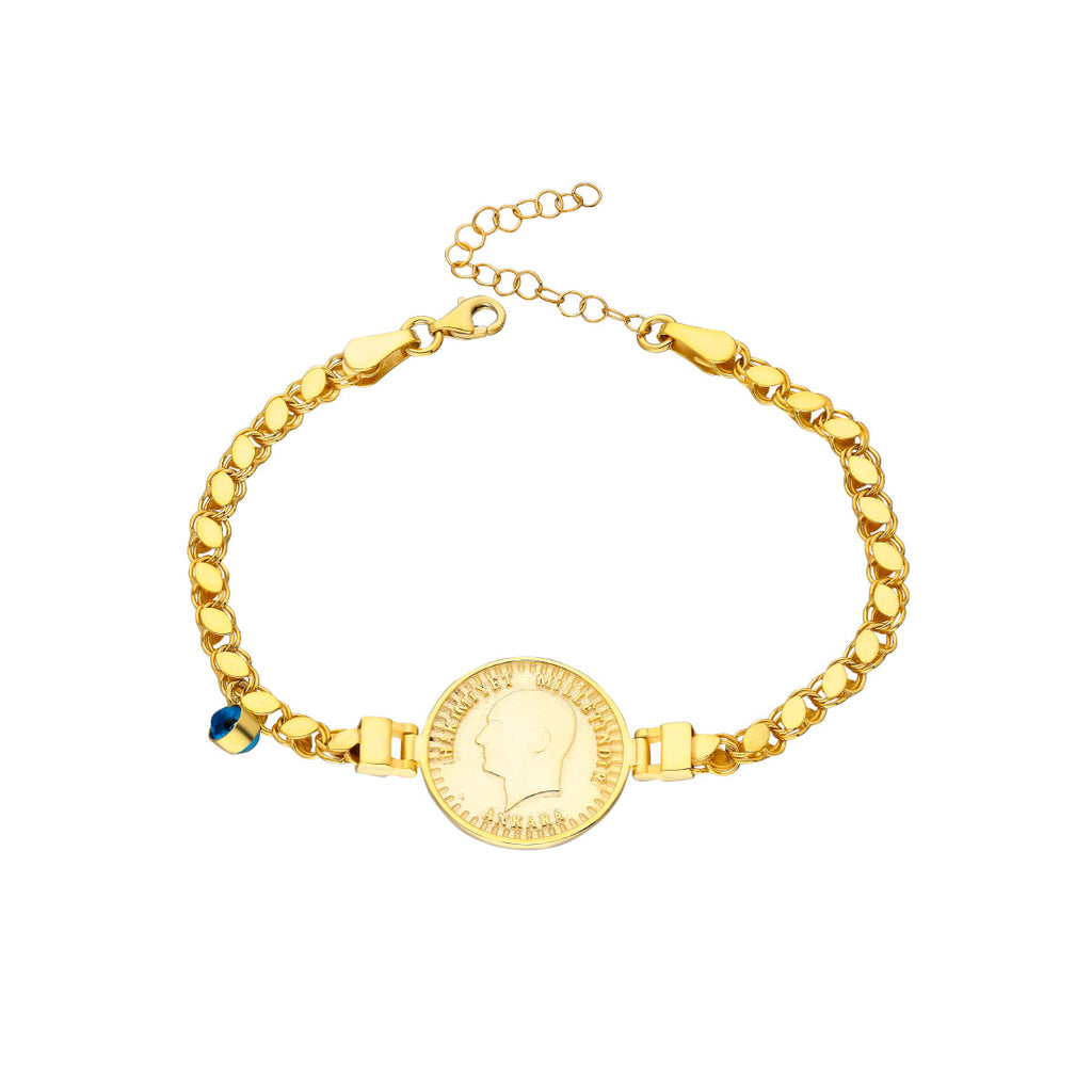 Atatürk Gersten Armkette mit Nazar (7054402027565)