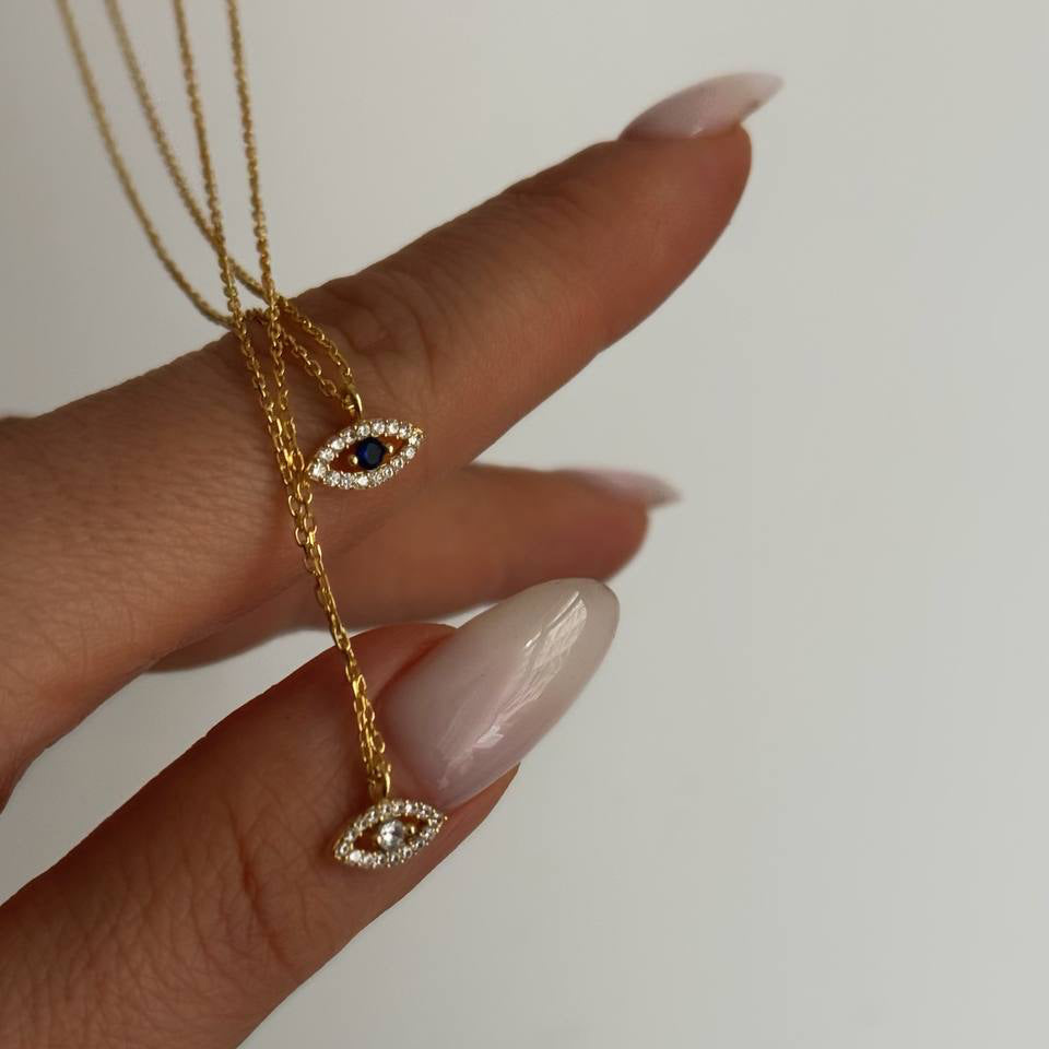 MINI ZIRKONÖGONHALSBAND | 925 SILVER