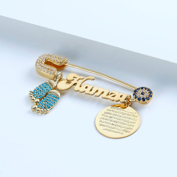 BABY PIN MED DUA & ÖNSKAT NAMN | 925 SILVER