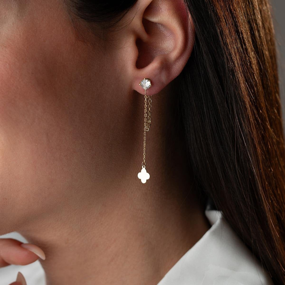 LUNA KLÖVER ÖRHÄNGEN | 925 SILVER