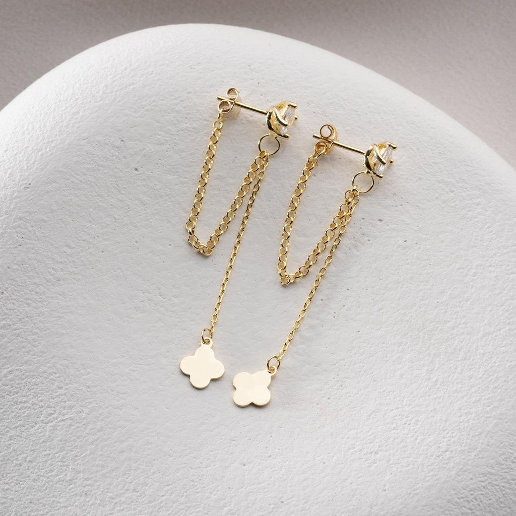 LUNA KLÖVER ÖRHÄNGEN | 925 SILVER