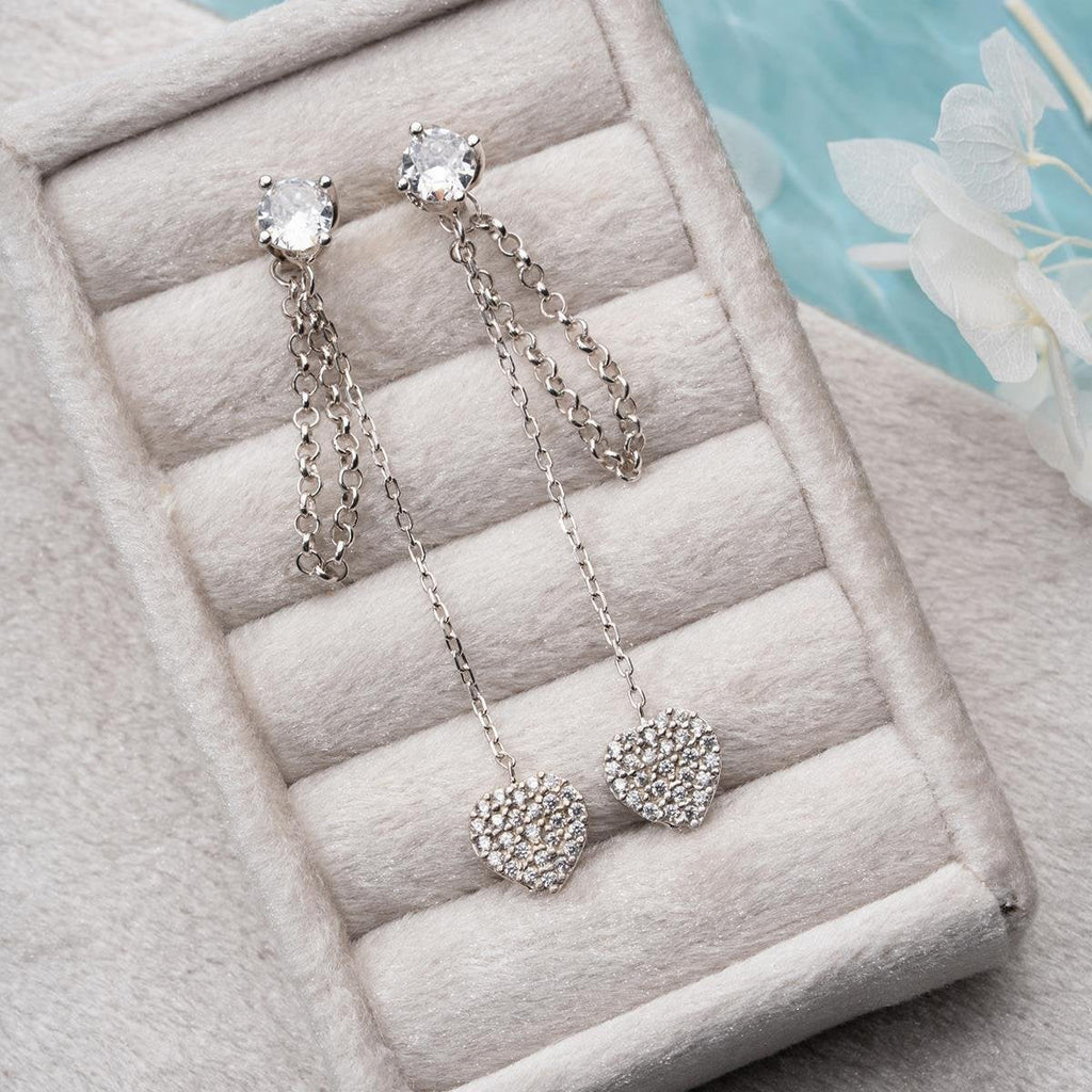 LUNA HJÄRTA ÖRHÄNGEN | 925 SILVER