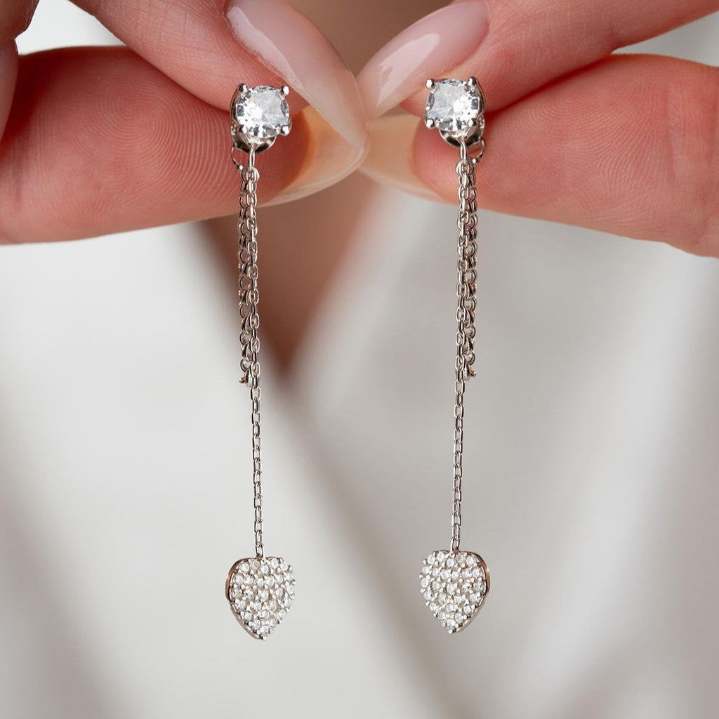 LUNA HJÄRTA ÖRHÄNGEN | 925 SILVER