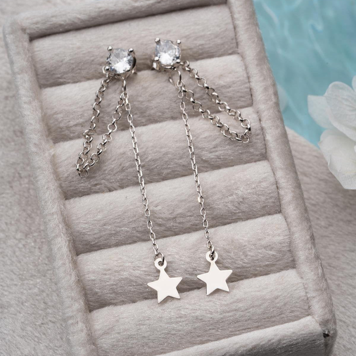 LUNA STJÄRNA ÖGON HÄNGE | 925 SILVER