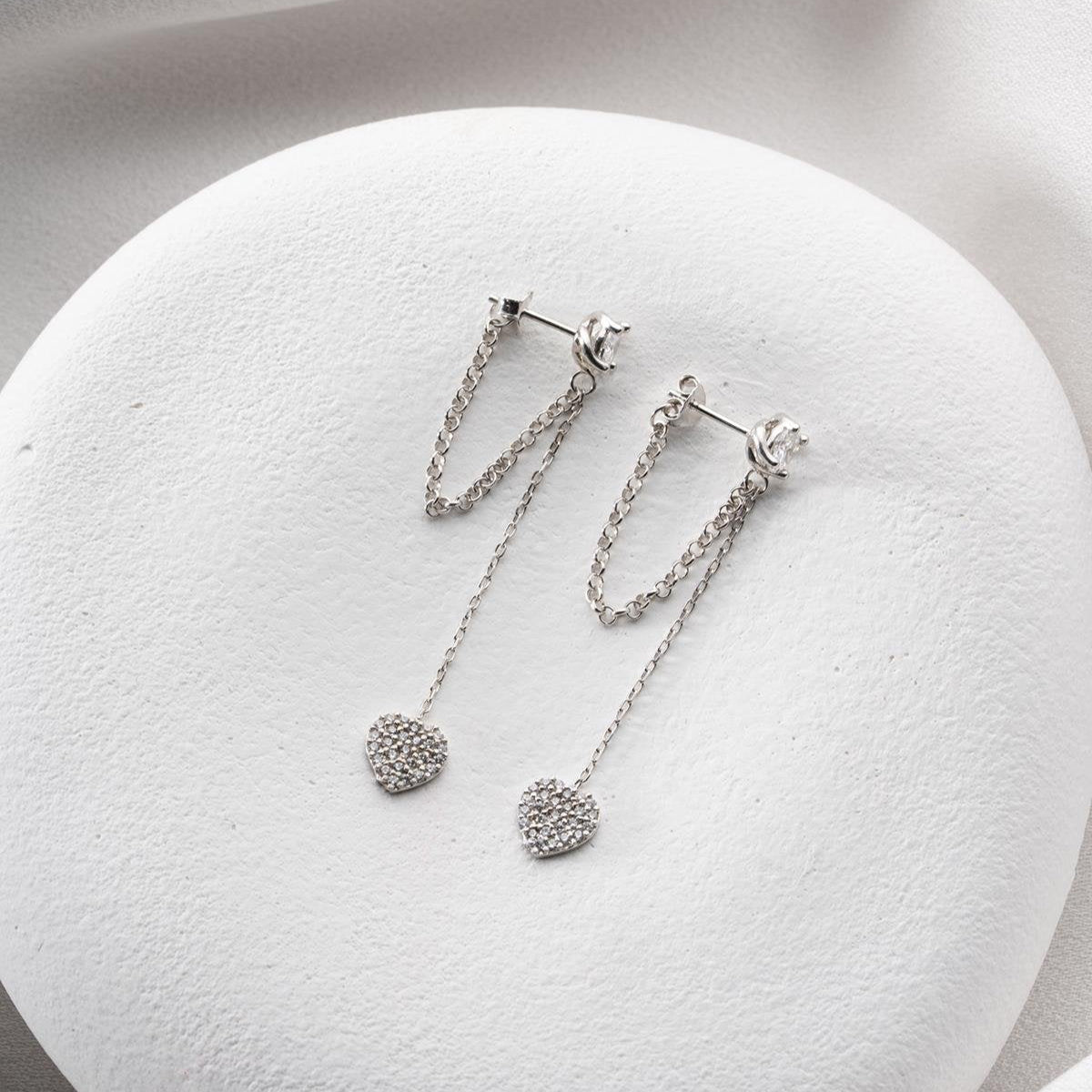 LUNA HJÄRTA ÖRHÄNGEN | 925 SILVER