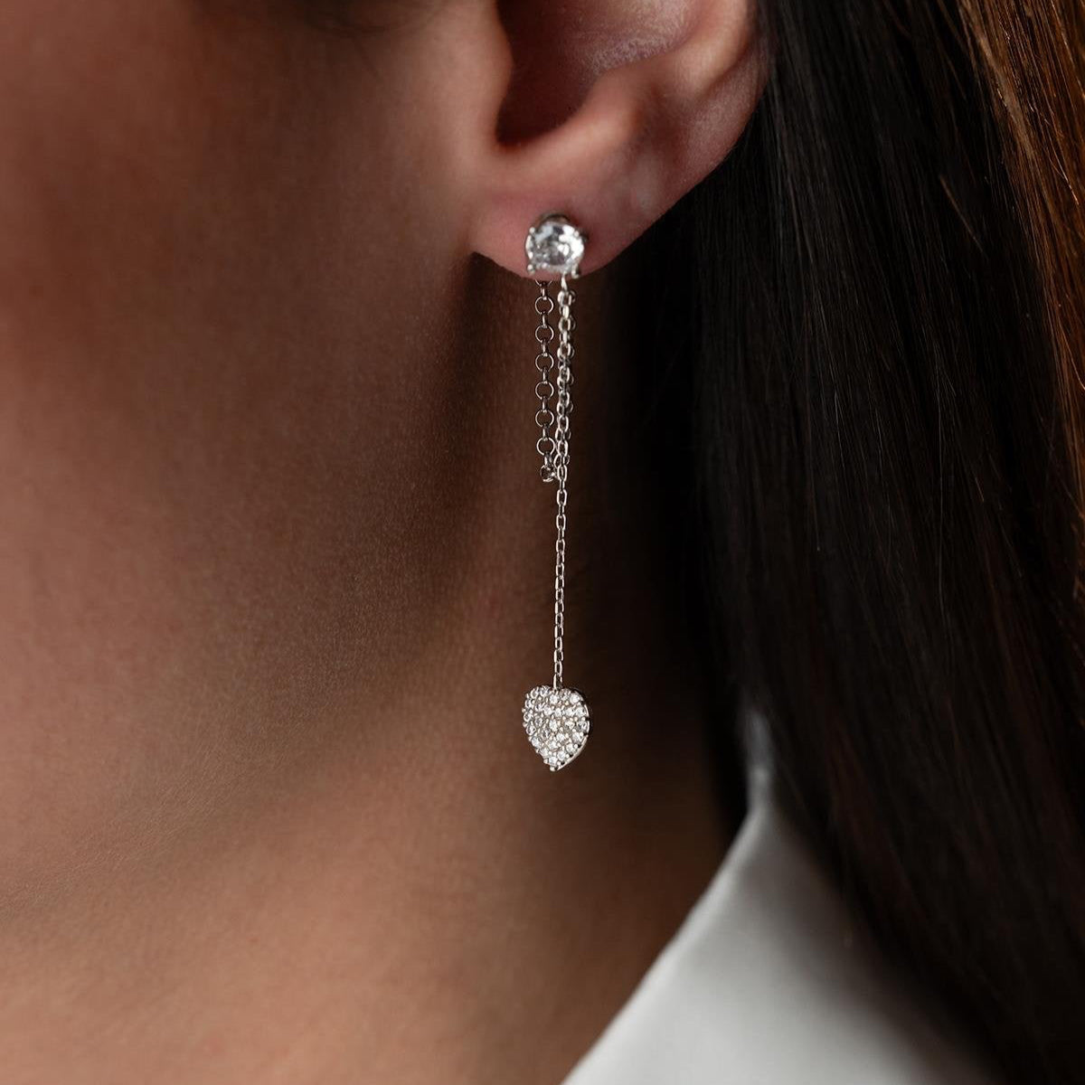 LUNA HJÄRTA ÖRHÄNGEN | 925 SILVER