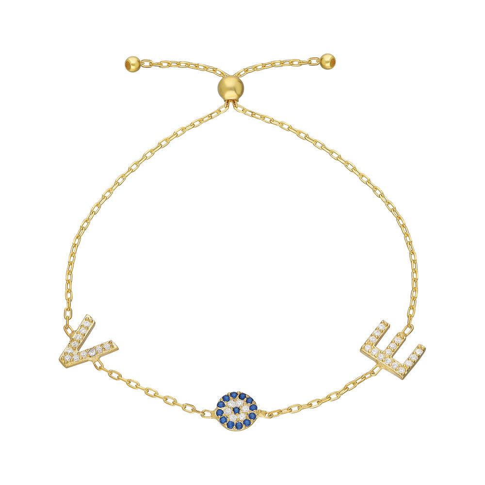 DUO INITIALER NAZAR ARMBAND | 925 SILVER