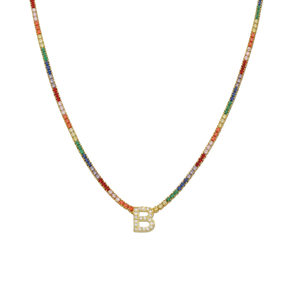 Halsband med färgämne och isfärgade bokstäver | 925 silver