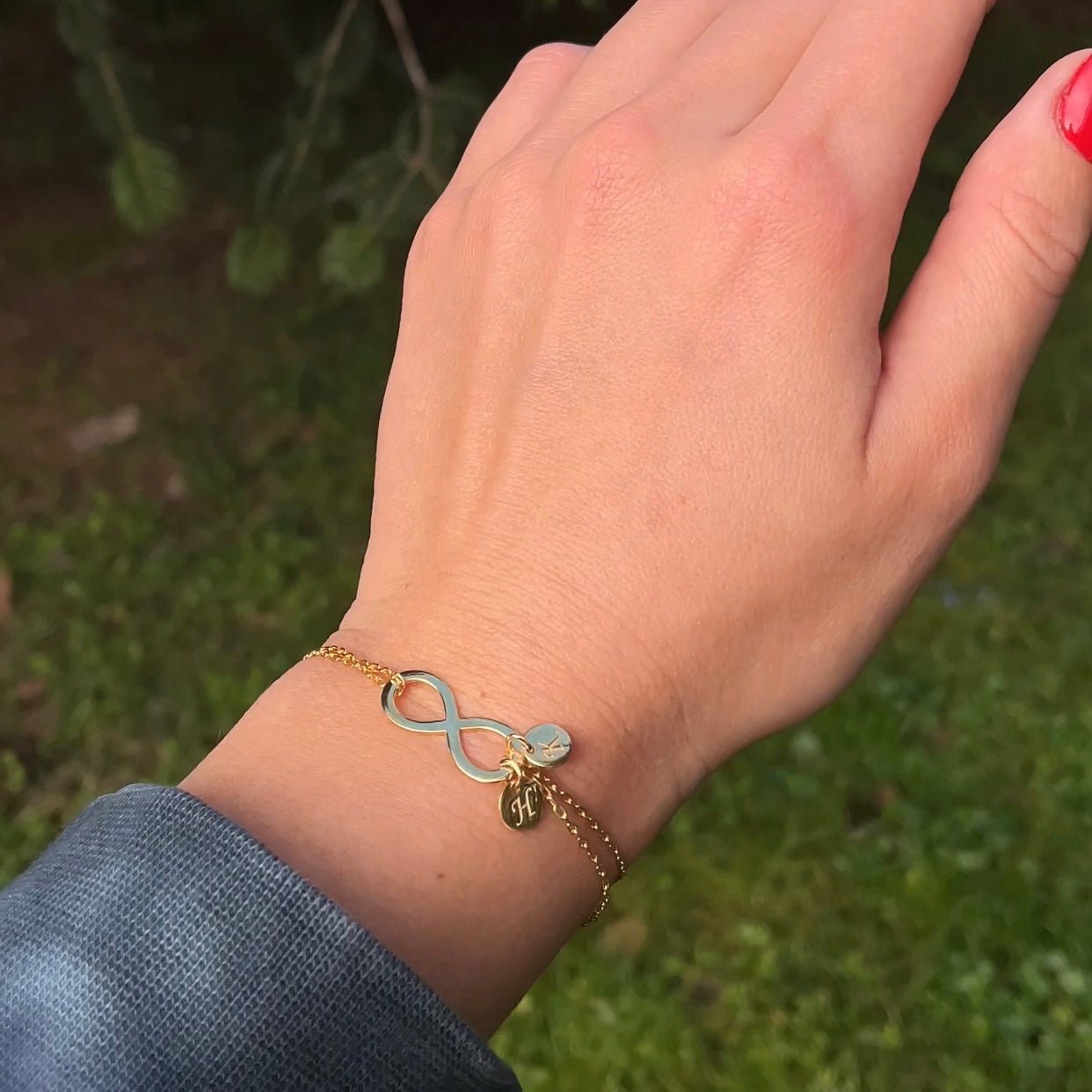 COUPLE DUO LETTER INFINITY BRACELETS (8733927670103)