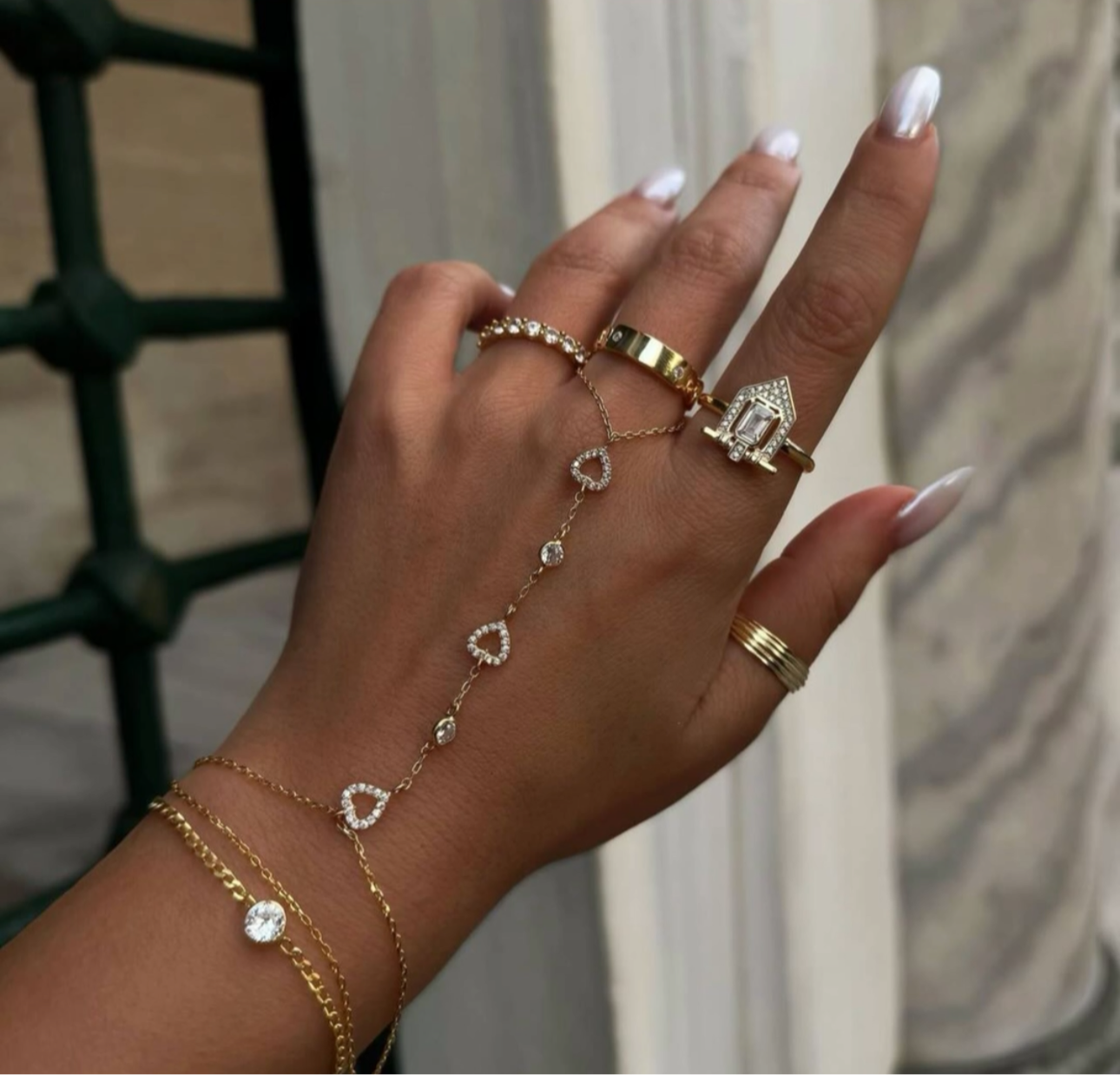 ZIRCONIA HJÄRTA HANDKEDJA | 925 SILVER