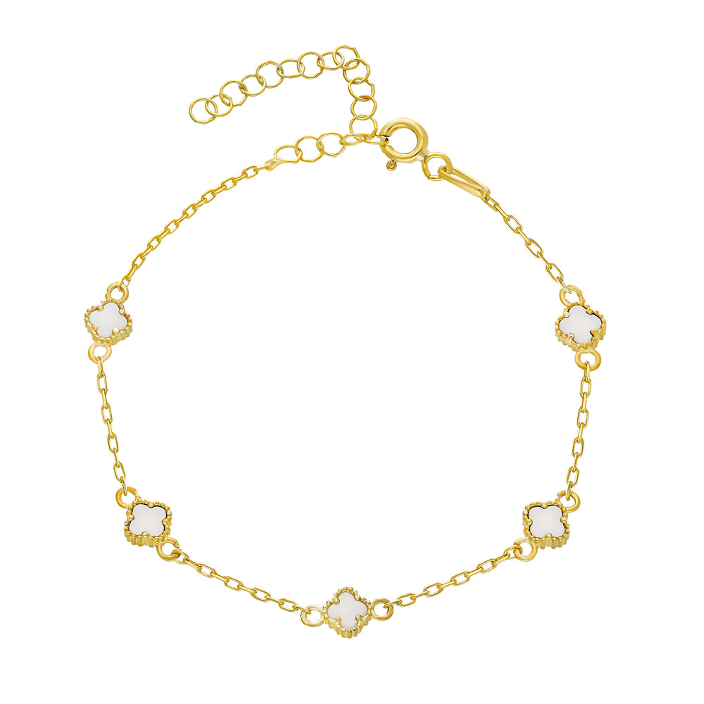 MINIMALT VITKLÖVERARMBAND | 925 SILVER