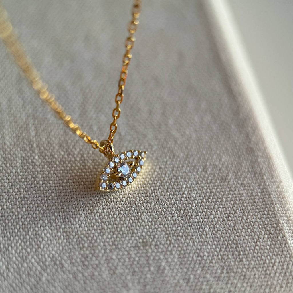 MINI ZIRKONÖGONHALSBAND | 925 SILVER