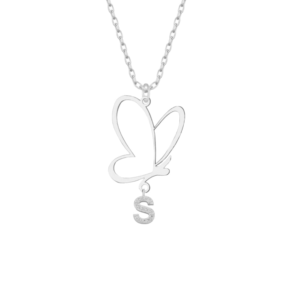Butterfly Kette mit Wunschbuchstabe (7017383493677)