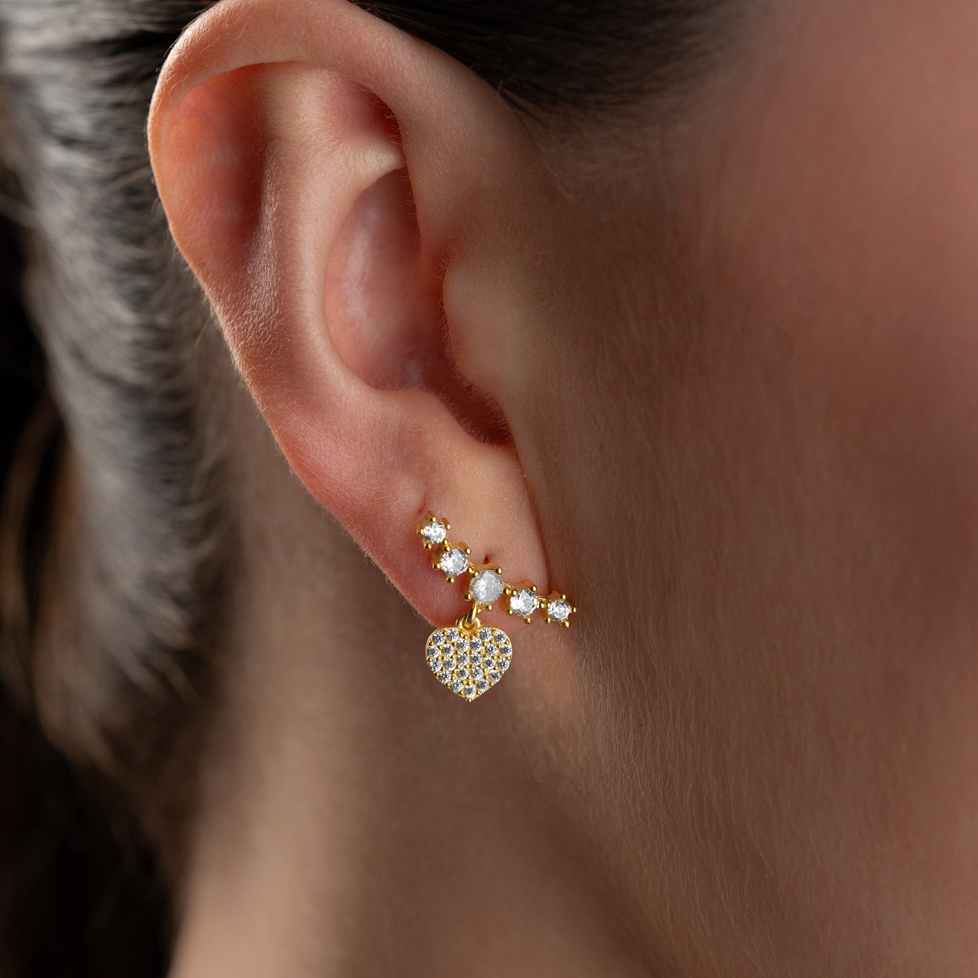 ESTEE MED HJÄRTAÖRHÄNGE | 925 SILVER