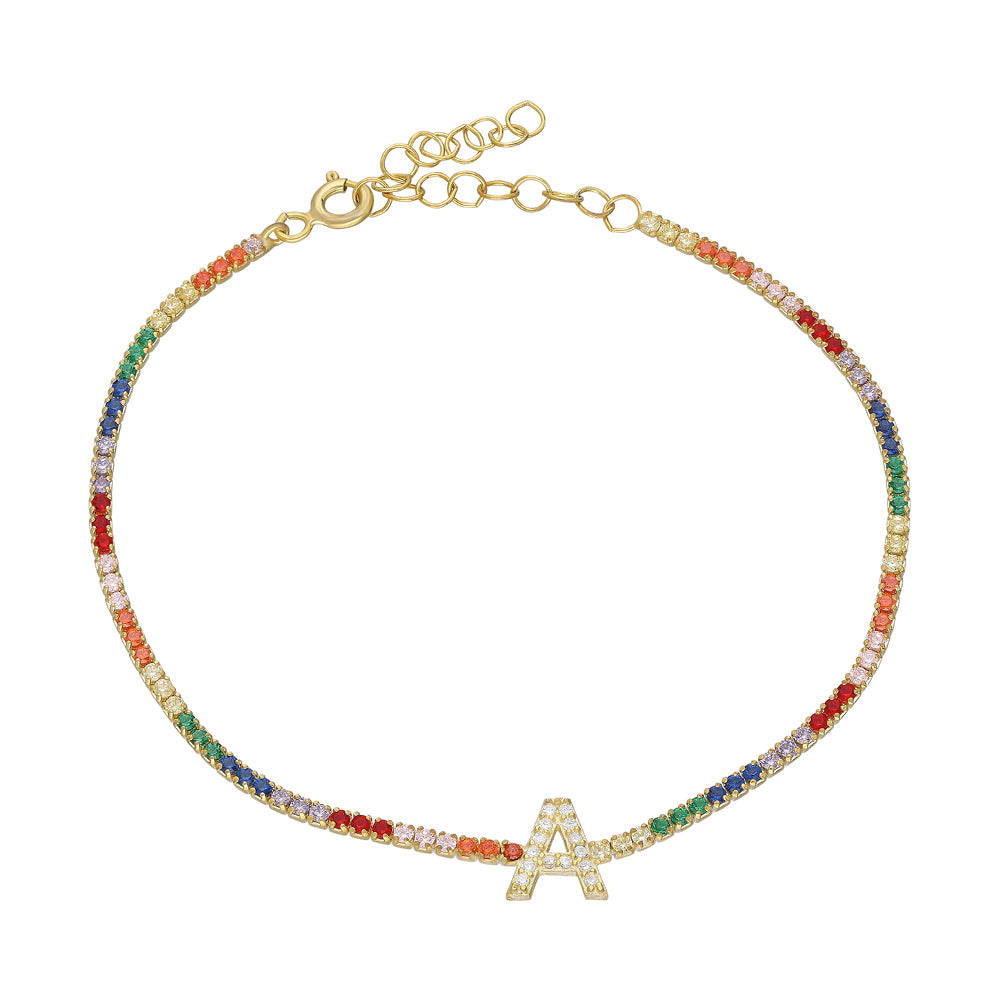 FÄRGERFÄRG ICED OUT LETTER ARMBAND | 925 SILVER