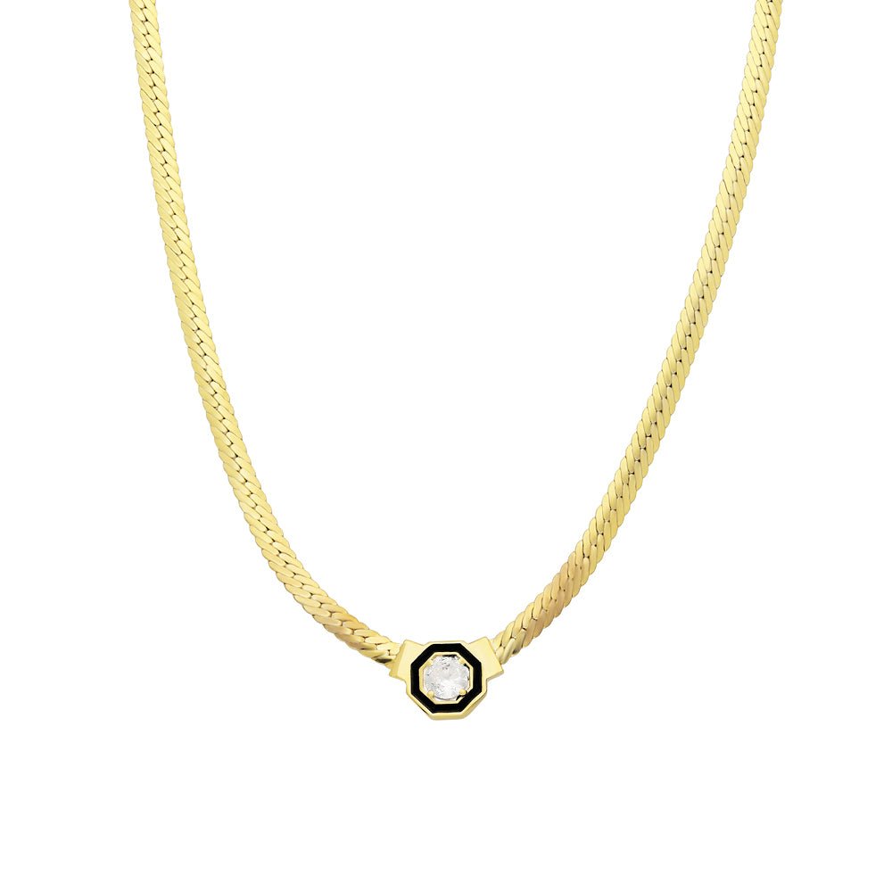 SNAKE BIG ZIRCONIA KEDJA | 925 SILVER