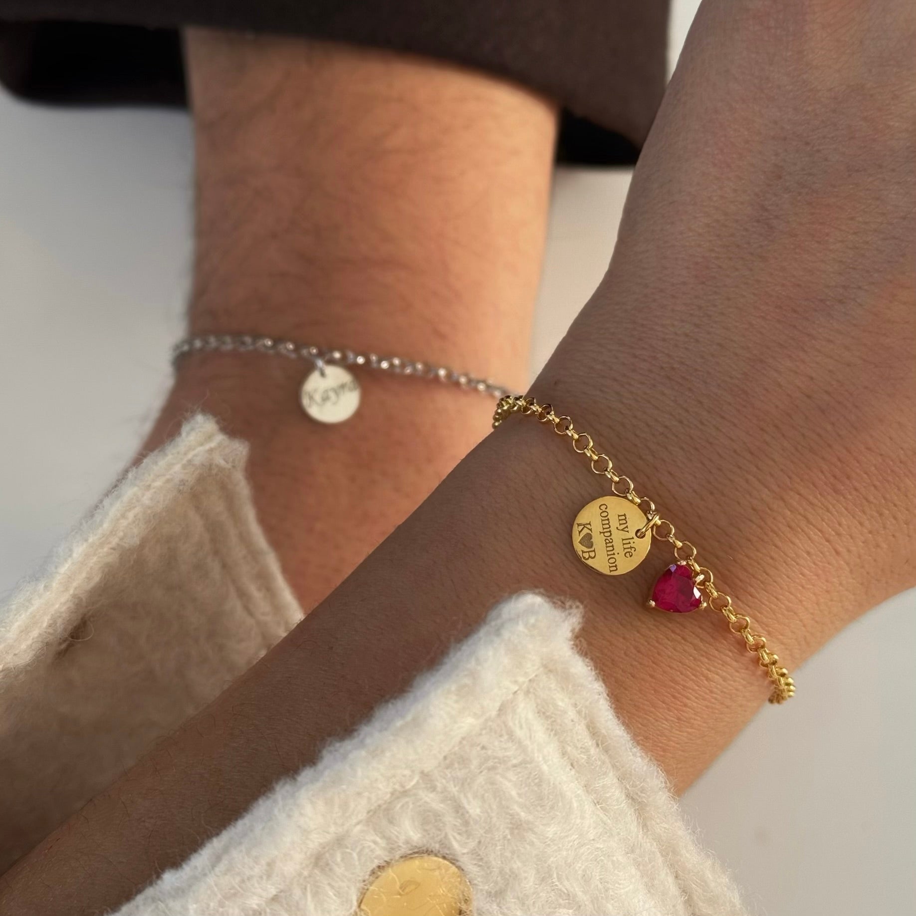 ÄNNU HJÄRTA FÖDELSESTEN PARTNER ARMBAND | 925 SILVER